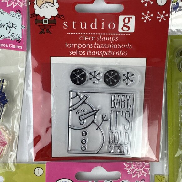 (8) Lot of Clear Stamps scrapbooking cards journal holidays NEW 27 stamps total - Picture 9 of 14